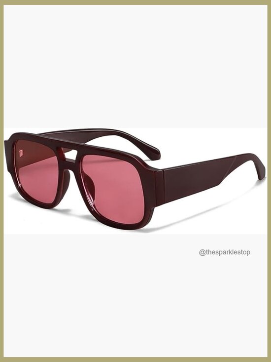 Retro Oversized Aviator Sunglasses UV400 Protection Lightweight Plastic main image 5